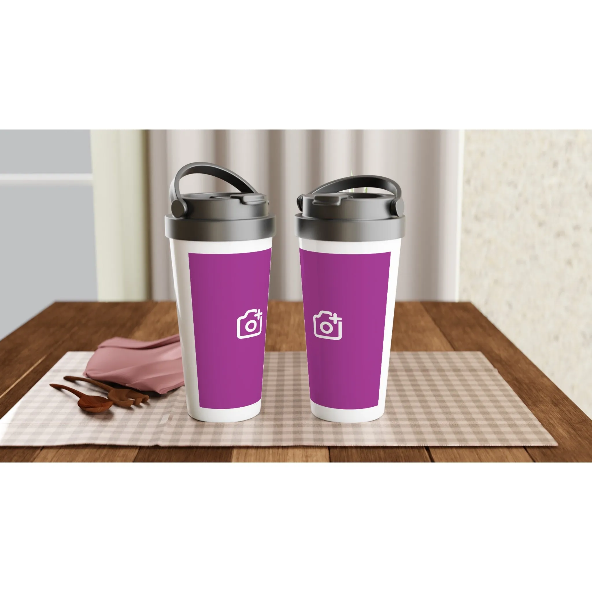 Personalised White 15oz Stainless Steel Travel Mug