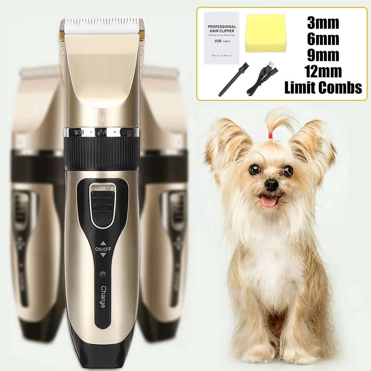 Pet Hair Trimmer Kit - Ultra Low Noise Design
