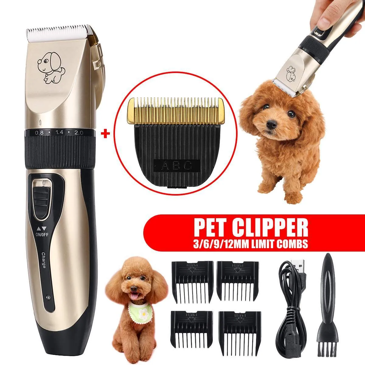 Pet Hair Trimmer Kit - Ultra Low Noise Design