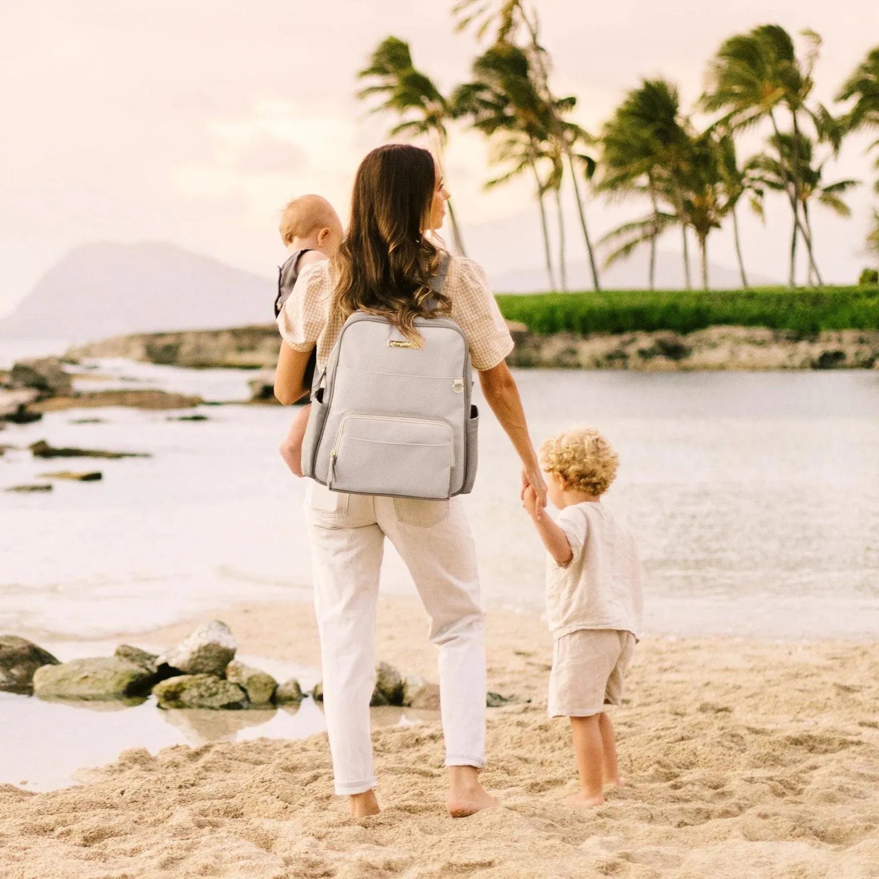 Petunia Pickle Bottom - Sync Backpack - Grey Matte Cable Stitch