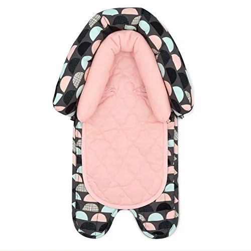 Pink, Gray & Teal Baby & Toddler 2-in-1 Head Support for Car Seats, Strollers & Bouncers
