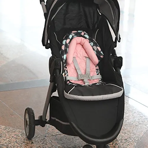 Pink, Gray & Teal Baby & Toddler 2-in-1 Head Support for Car Seats, Strollers & Bouncers