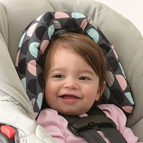 Pink, Gray & Teal Baby & Toddler 2-in-1 Head Support for Car Seats, Strollers & Bouncers