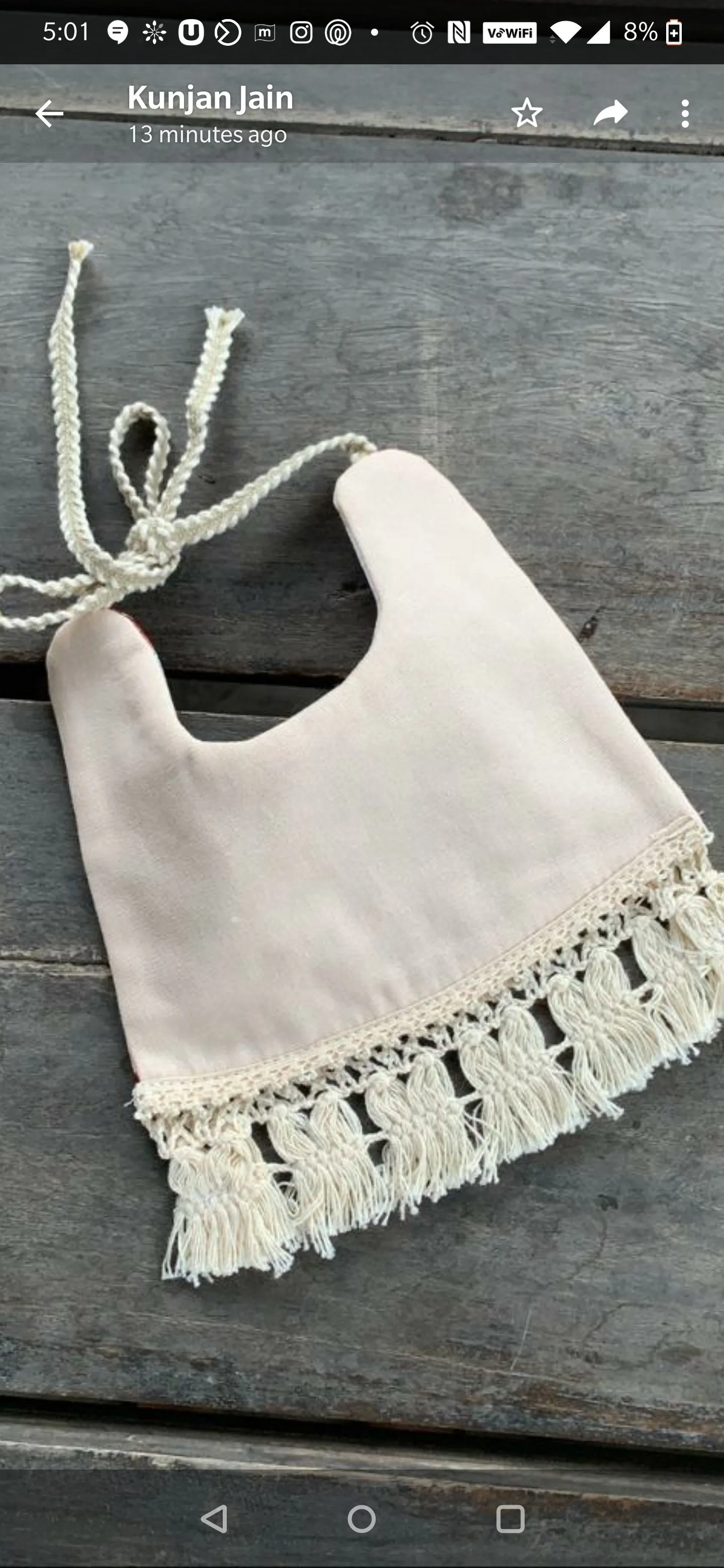 Printed & Solid Reversible Cotton Lace Bib