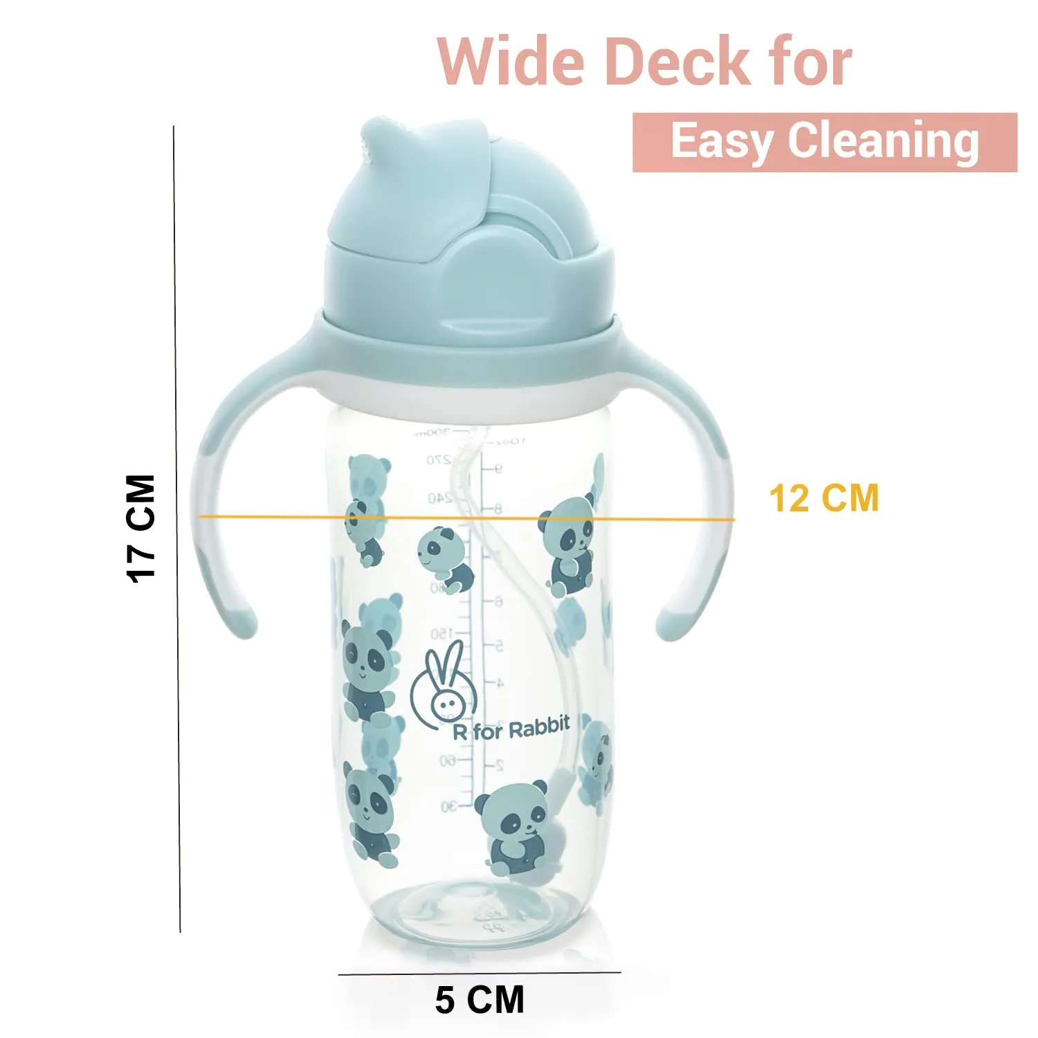 R for Rabbit Premium Bubble Baby Sipper |10 fl oz | Anti Spill Sippy Cup with Soft Silicone Straw BPA Free & Non Toxic for Baby/Kids of 9  Months - (300 ml Blue)