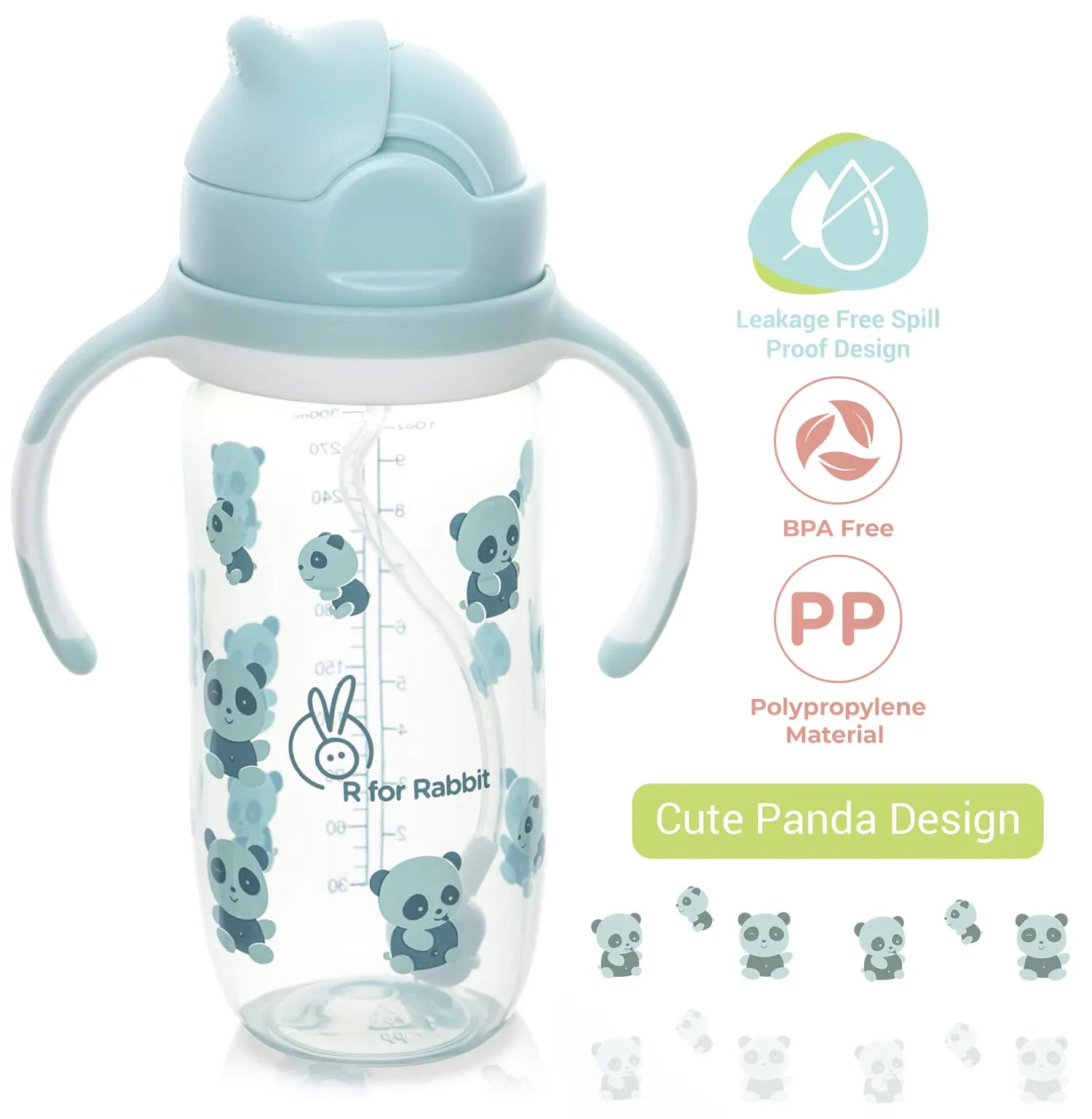 R for Rabbit Premium Bubble Baby Sipper |10 fl oz | Anti Spill Sippy Cup with Soft Silicone Straw BPA Free & Non Toxic for Baby/Kids of 9  Months - (300 ml Blue)