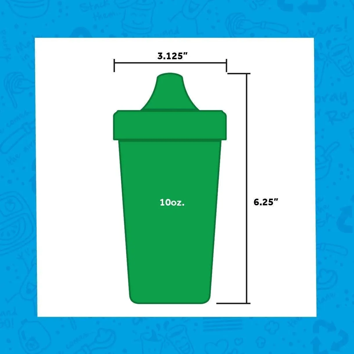 Replay Packaged Spill Proof Cups (True Blue)