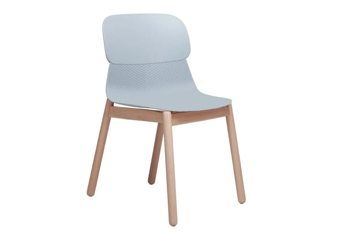 Sammy Plastic Chair - Wooden Leg