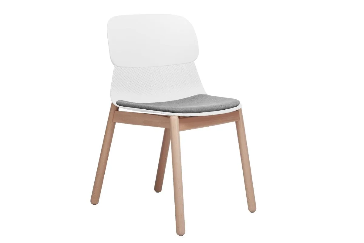 Sammy Plastic Chair - Wooden Leg