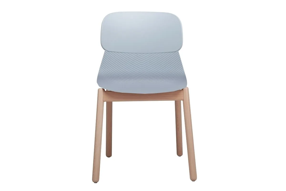 Sammy Plastic Chair - Wooden Leg