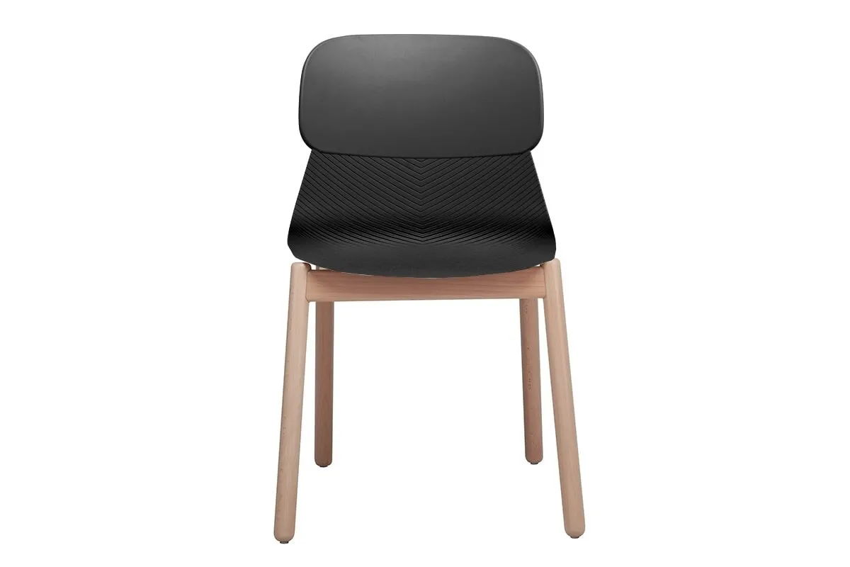 Sammy Plastic Chair - Wooden Leg