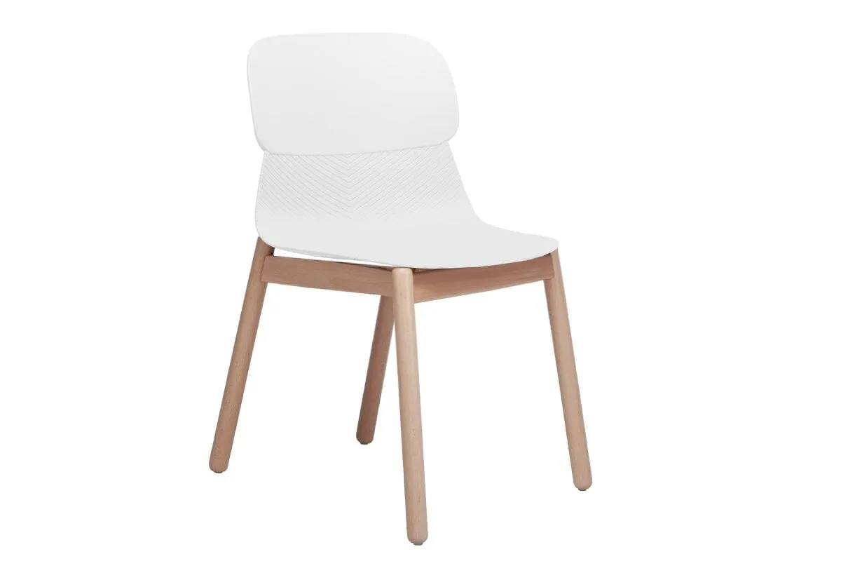 Sammy Plastic Chair - Wooden Leg