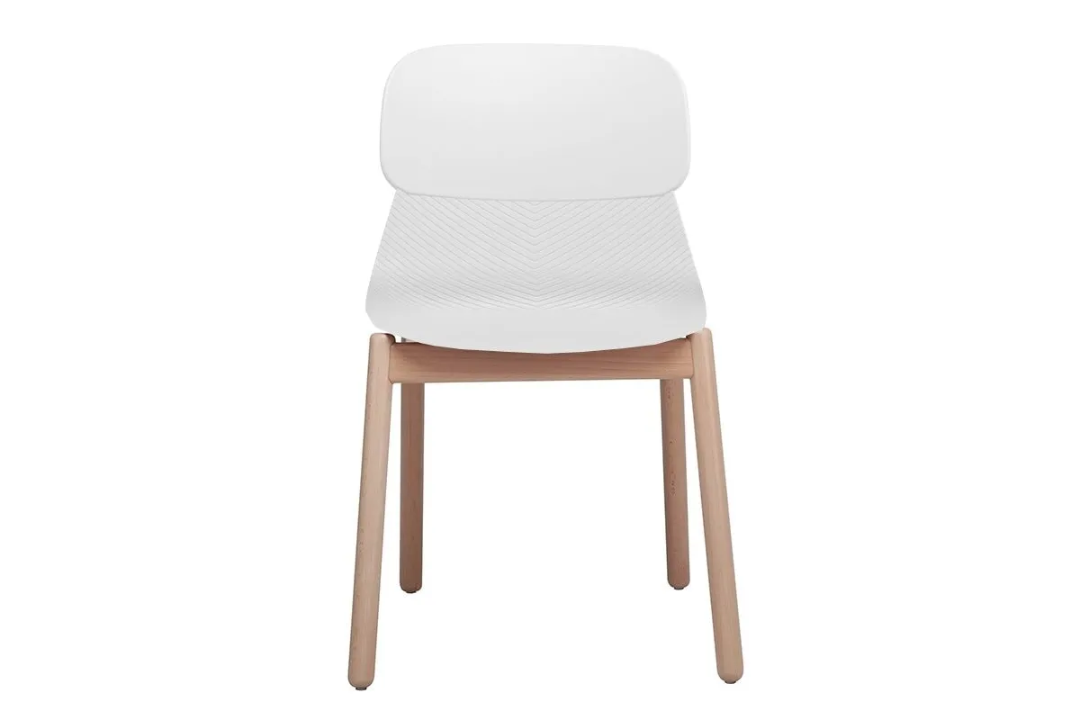 Sammy Plastic Chair - Wooden Leg