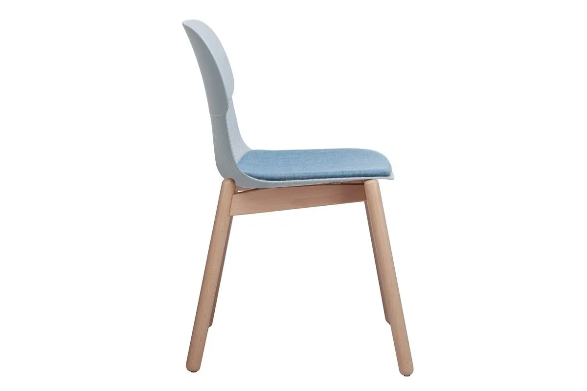 Sammy Plastic Chair - Wooden Leg