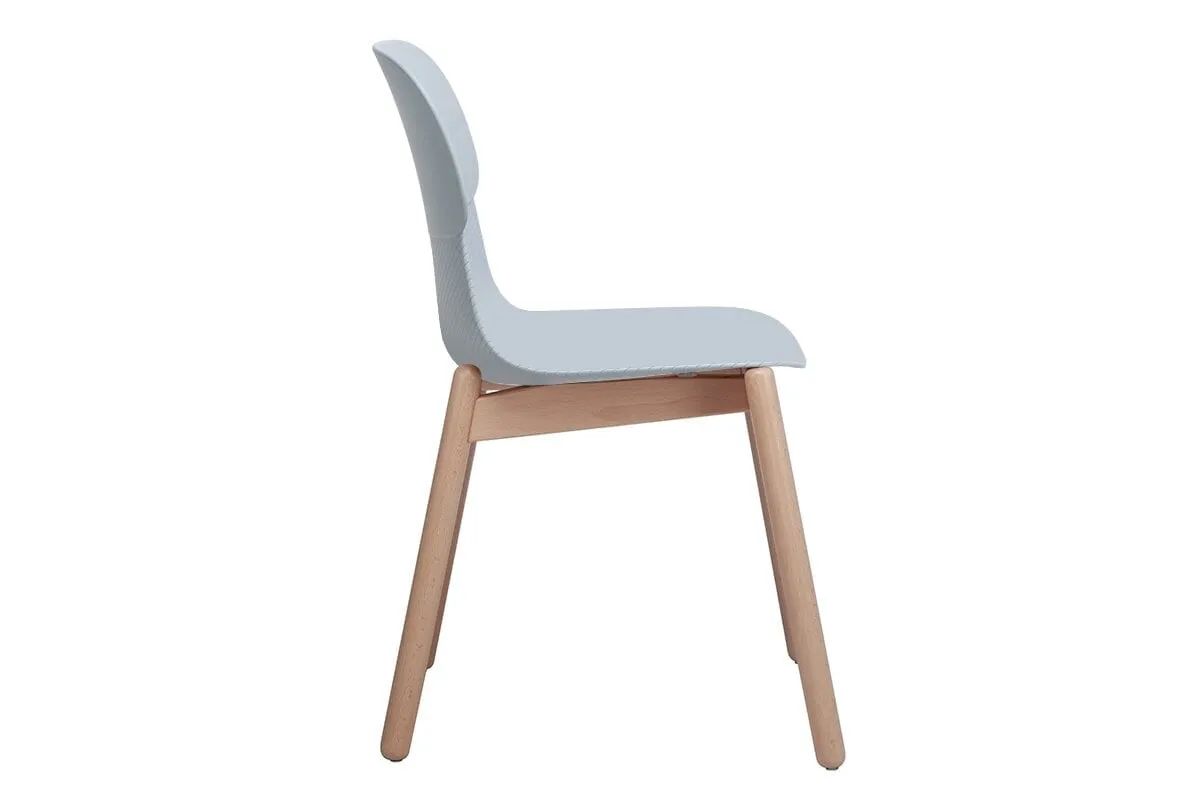 Sammy Plastic Chair - Wooden Leg