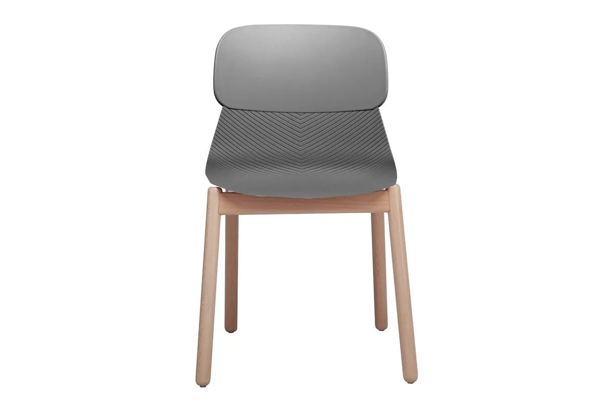 Sammy Plastic Chair - Wooden Leg