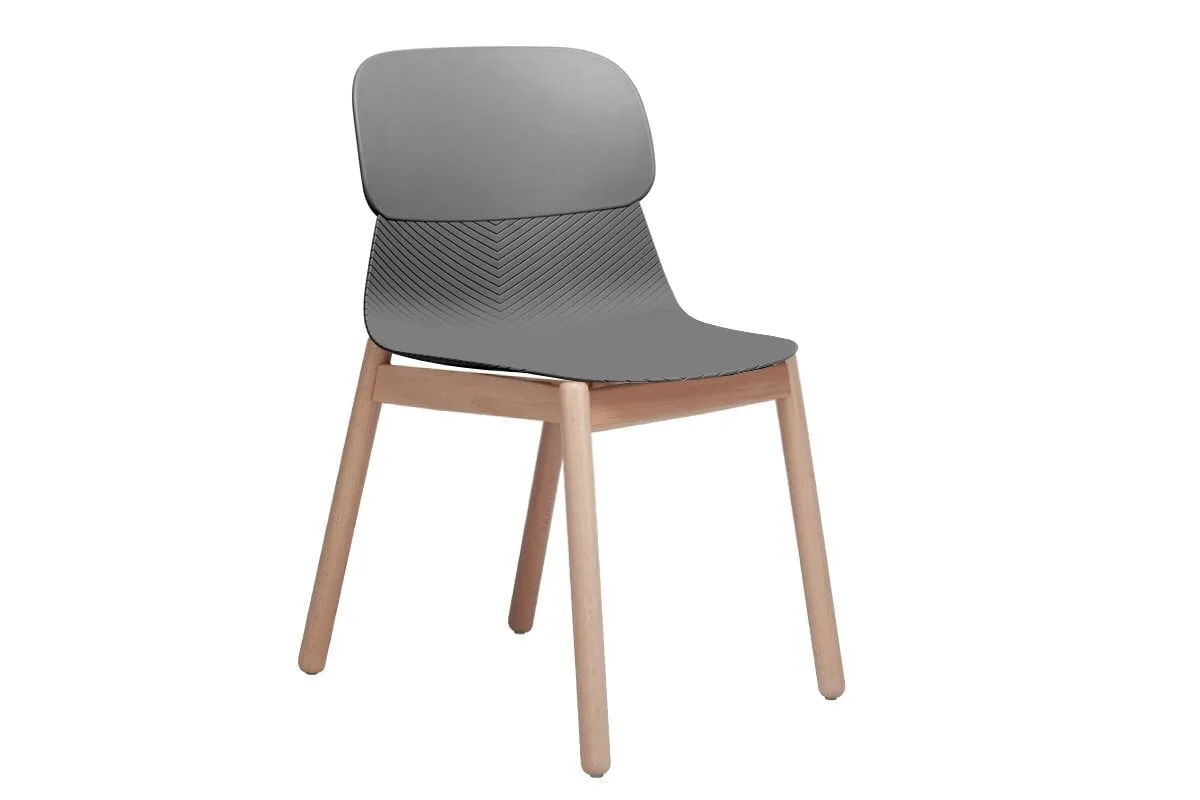 Sammy Plastic Chair - Wooden Leg