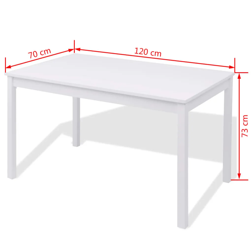 Seven Piece Dining Set Pinewood White