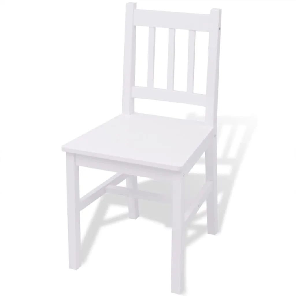 Seven Piece Dining Set Pinewood White