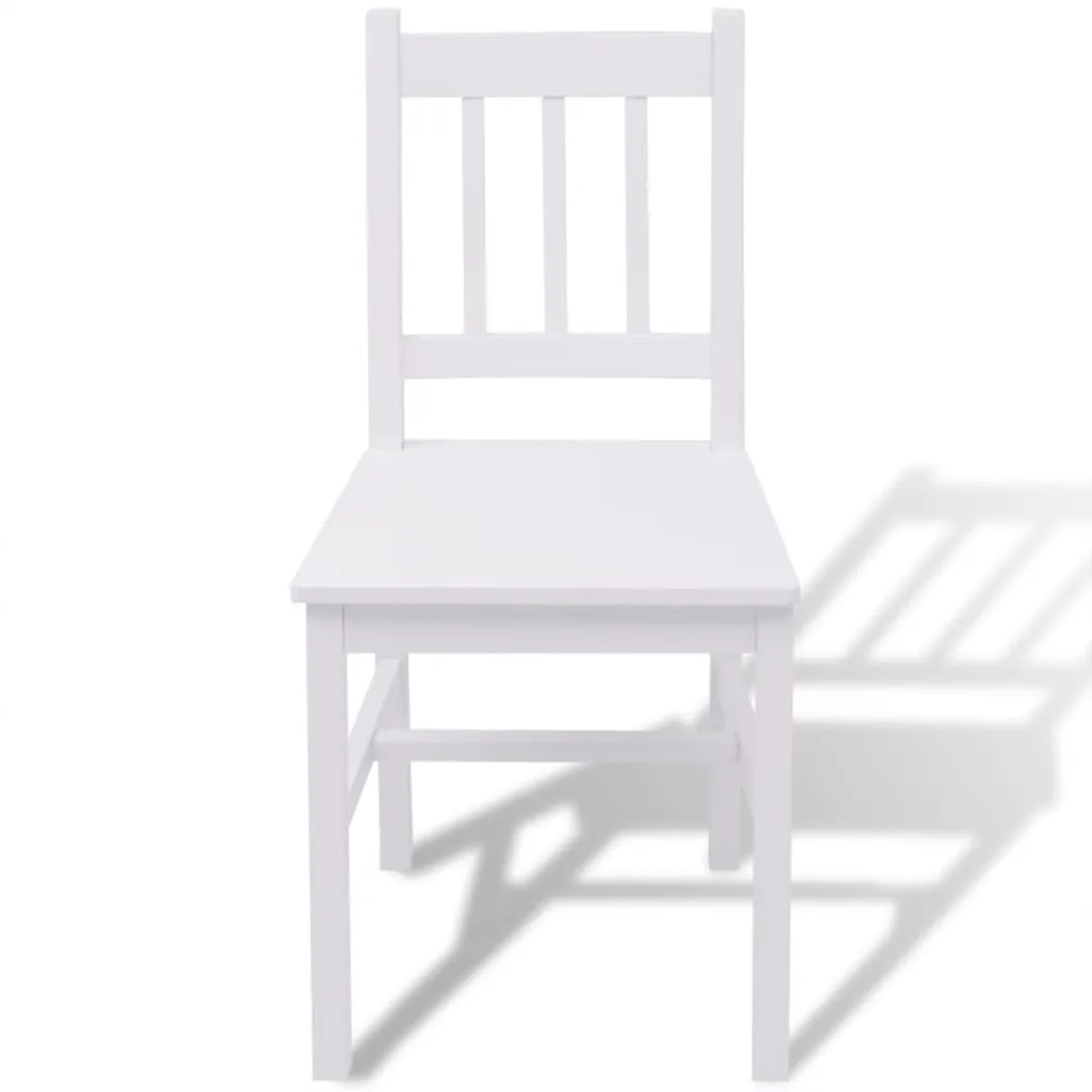 Seven Piece Dining Set Pinewood White