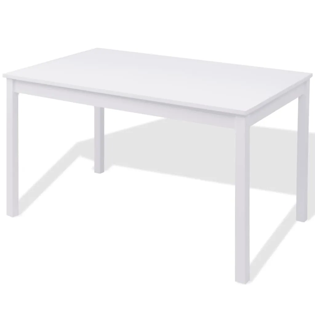 Seven Piece Dining Set Pinewood White
