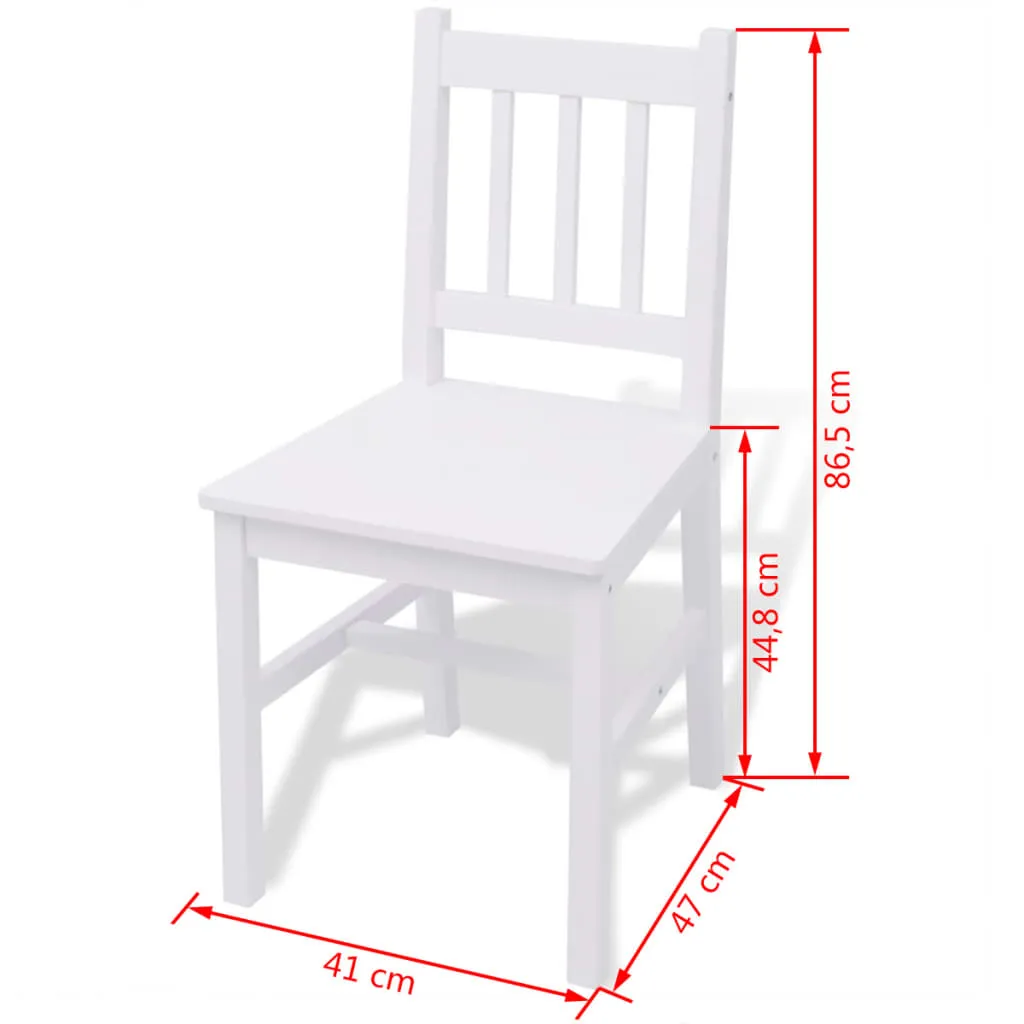Seven Piece Dining Set Pinewood White