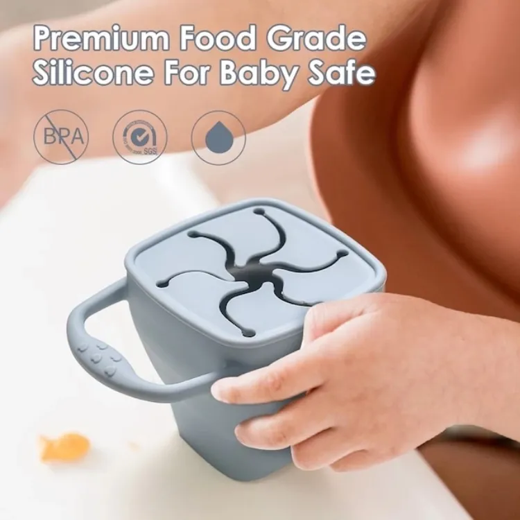 Silicone Foldable Snack Cup | Beige