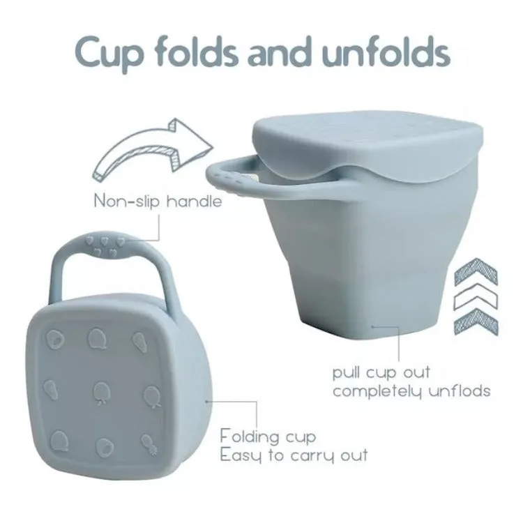 Silicone Foldable Snack Cup | Marble
