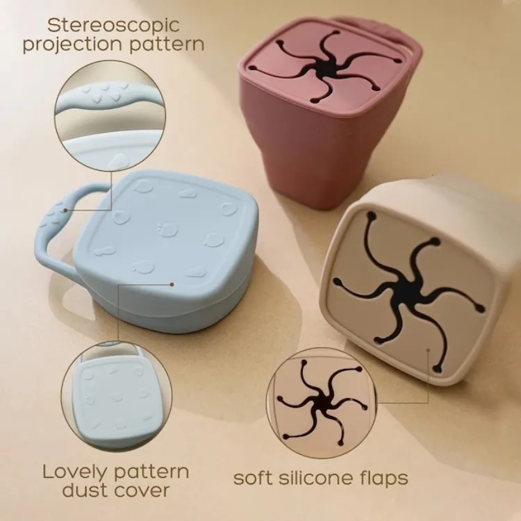 Silicone Foldable Snack Cup | Marble