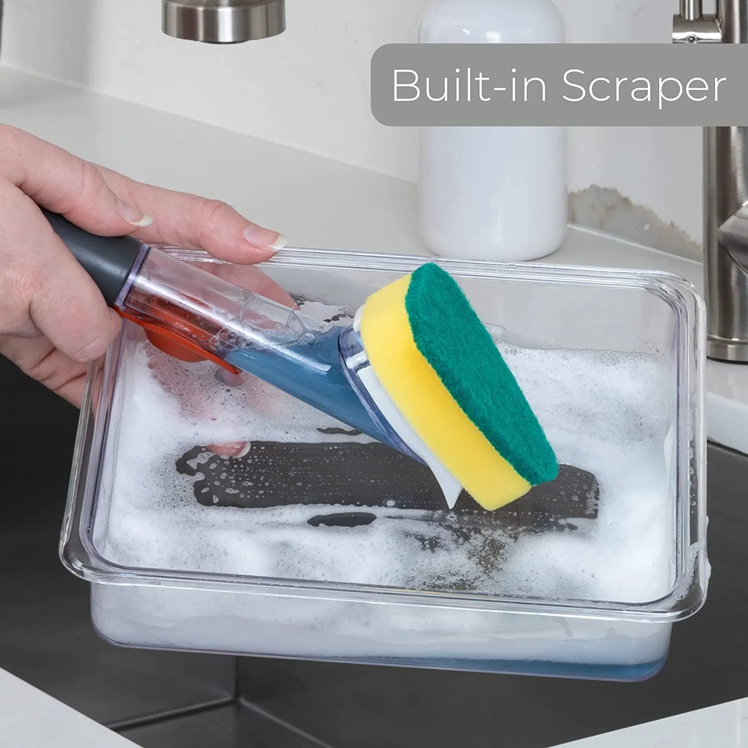 Soap Dispensing Dish Wand with Replaceable Head