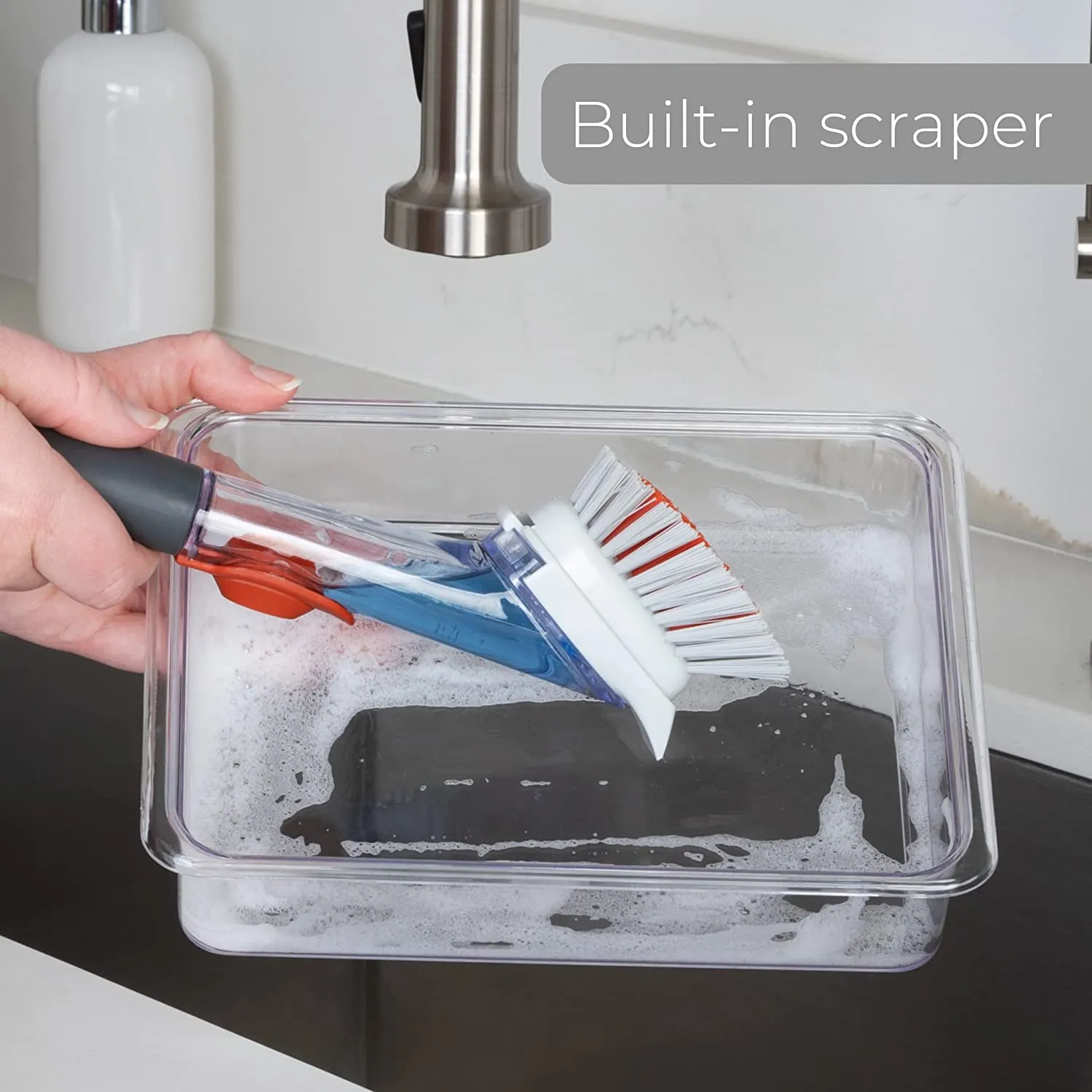 Soap Dispensing Dish Wand with Replaceable Head
