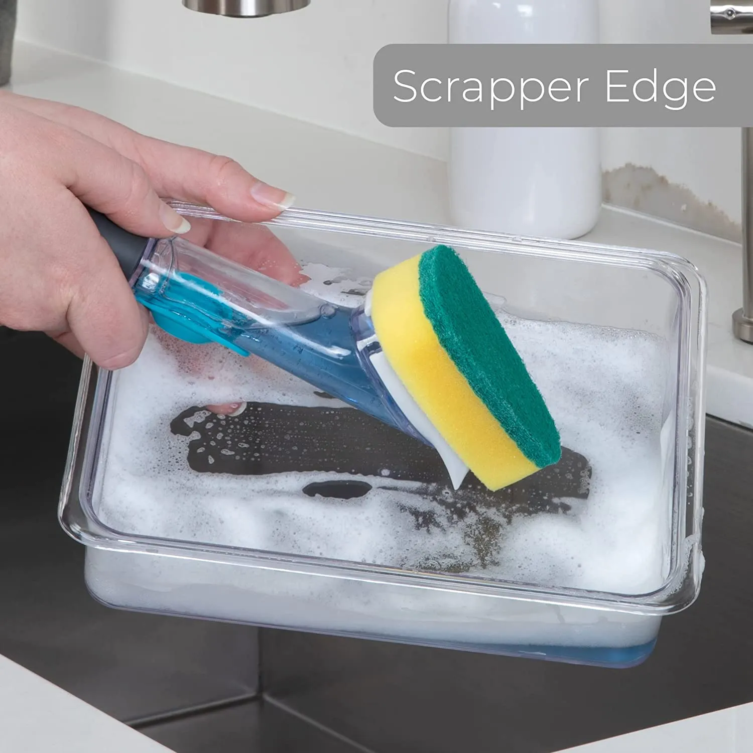 Soap Dispensing Dish Wand with Replaceable Head