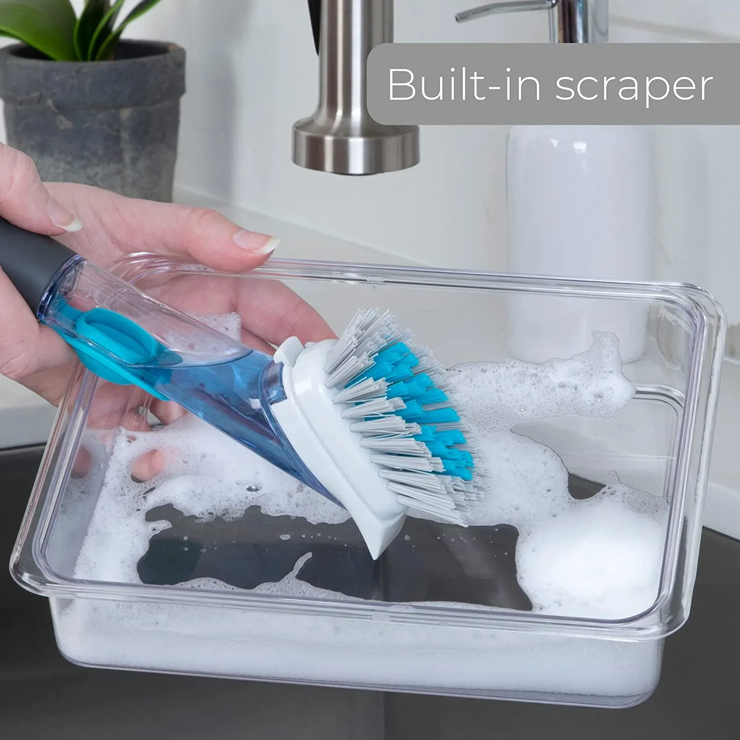 Soap Dispensing Dish Wand with Replaceable Head