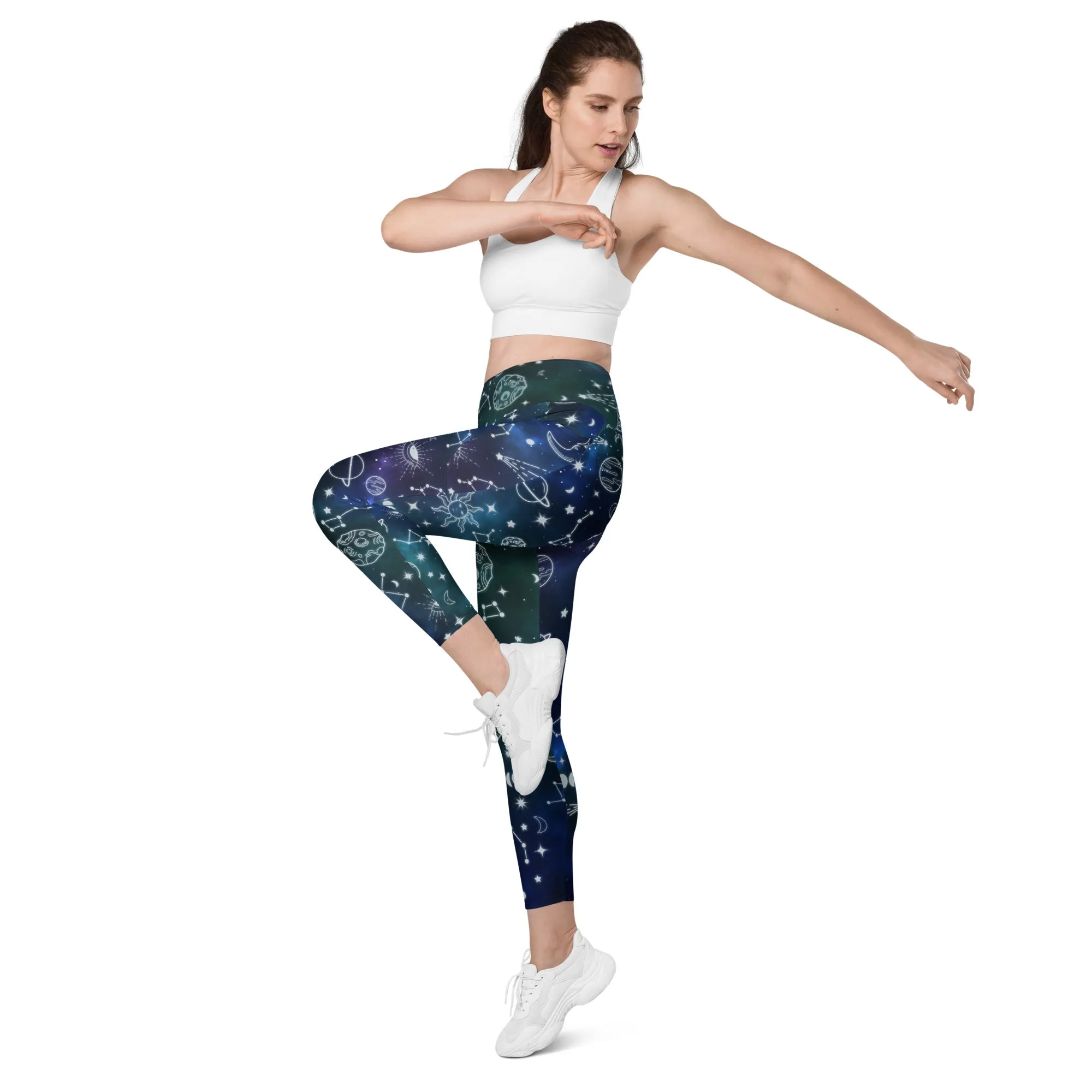 Spiritual Doodles Leggings With Pockets