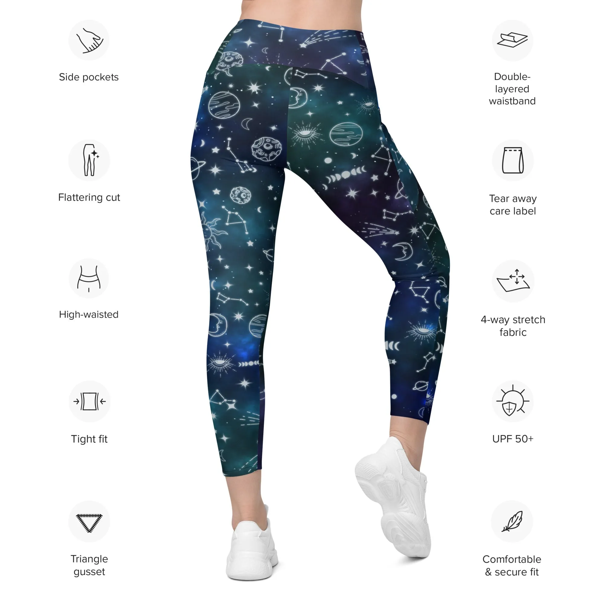 Spiritual Doodles Leggings With Pockets