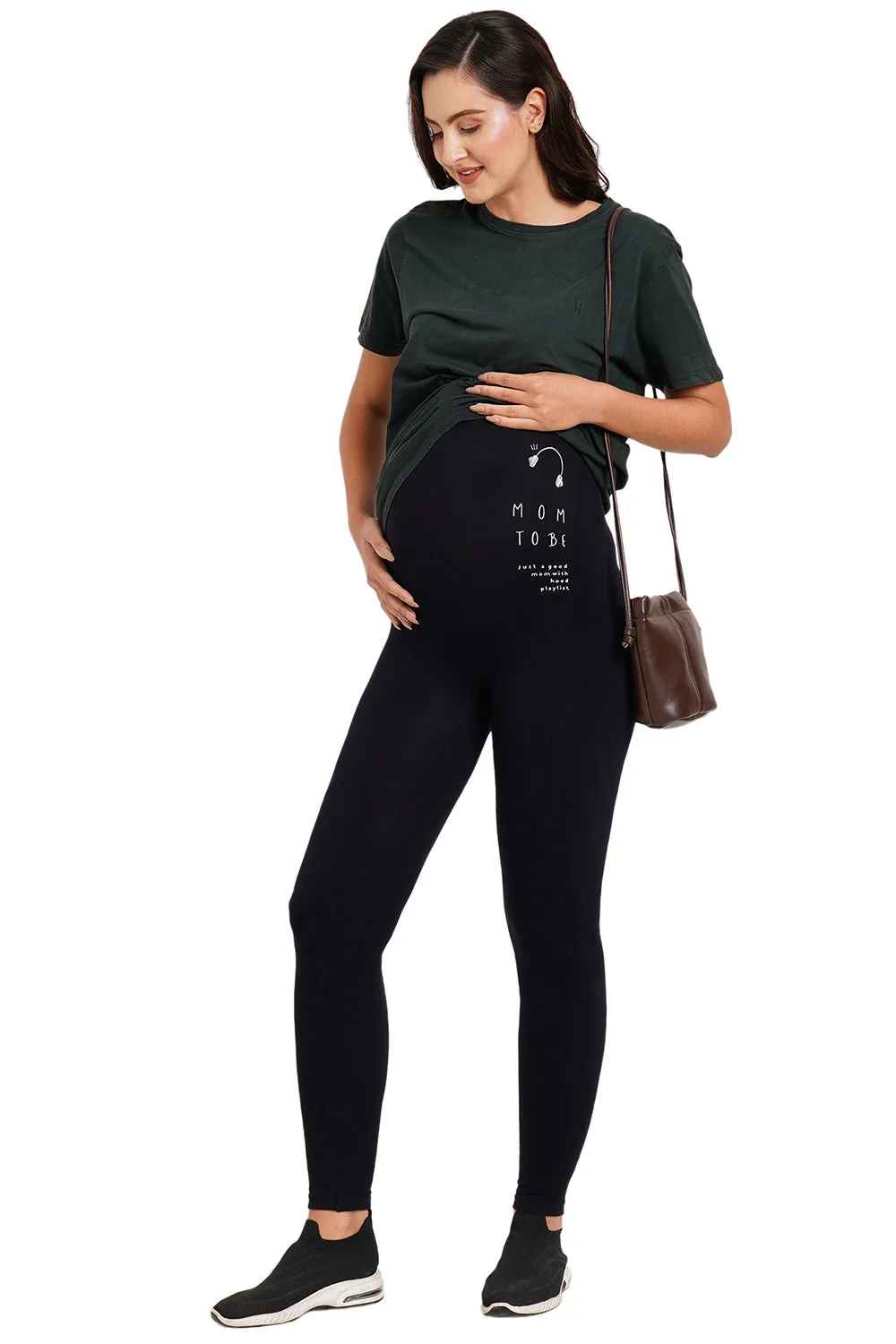 Super soft Bamboo Fibre Antimicrobial Seamless maternity legging-ISML002-Anthracite-