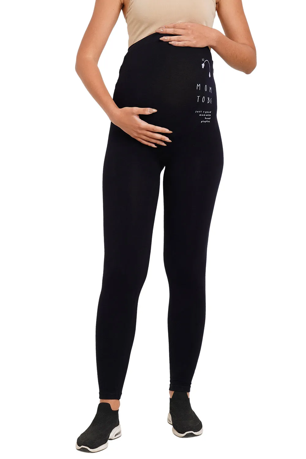 Super soft Bamboo Fibre Antimicrobial Seamless maternity legging-ISML002-Anthracite-