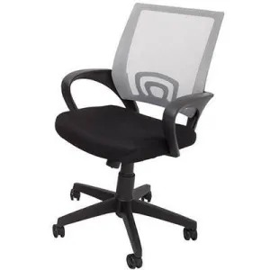 Vesta Chair White Mesh Back With Fabric Seat Black