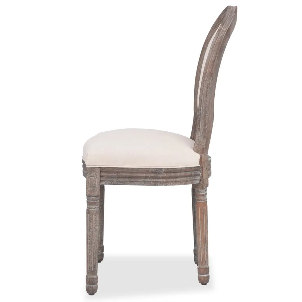 vidaXL Dining Chairs 2 pcs Cream Fabric