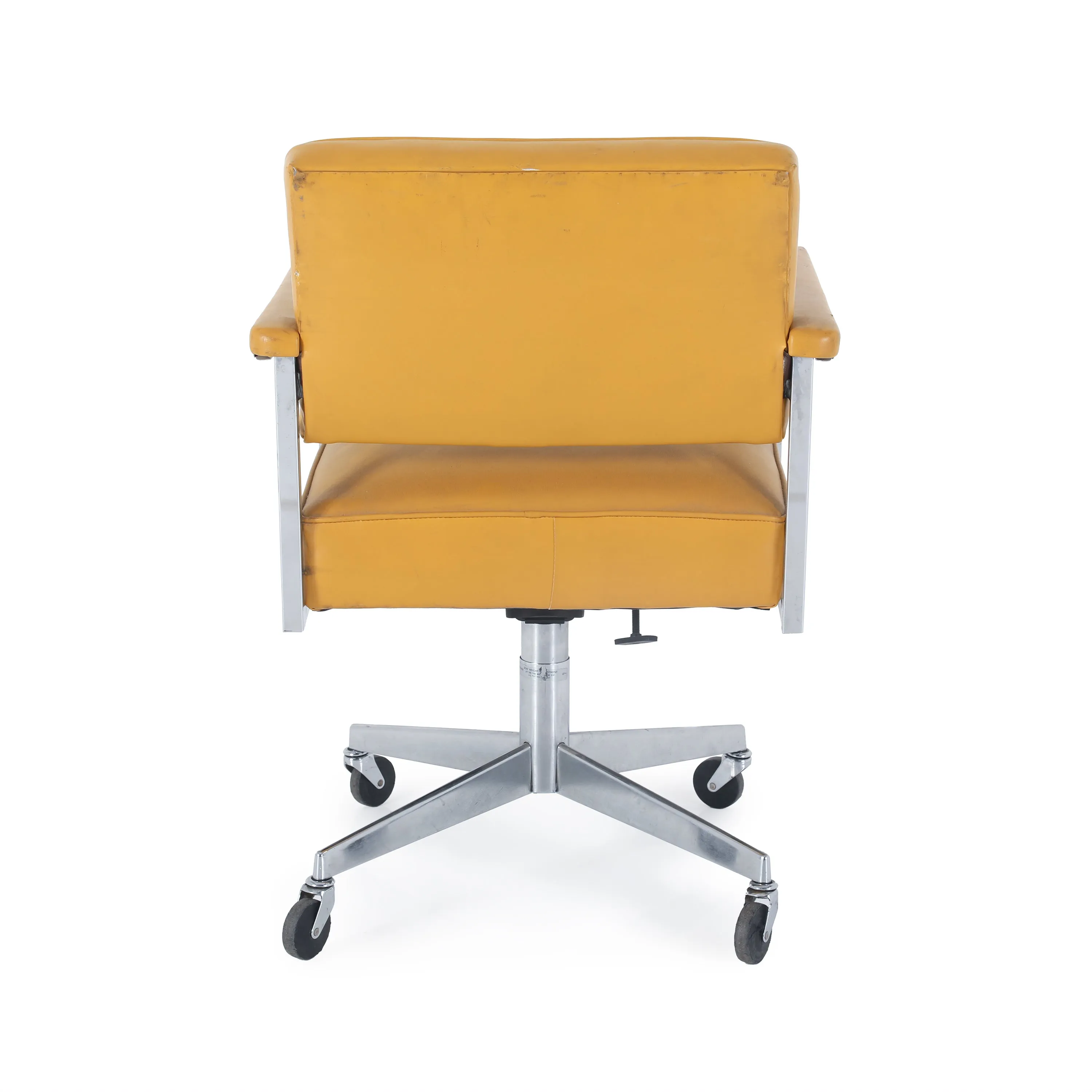Vintage Yellow Leather Office Chair