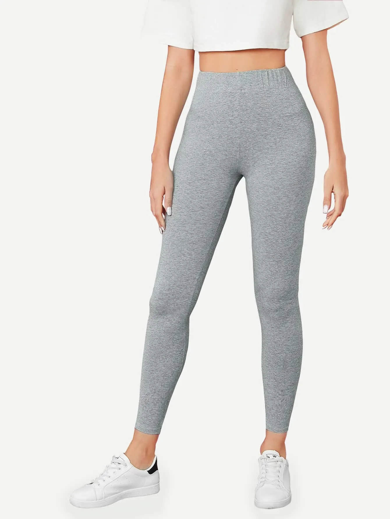 Vouzle Cotton High Waist Solid Leggings