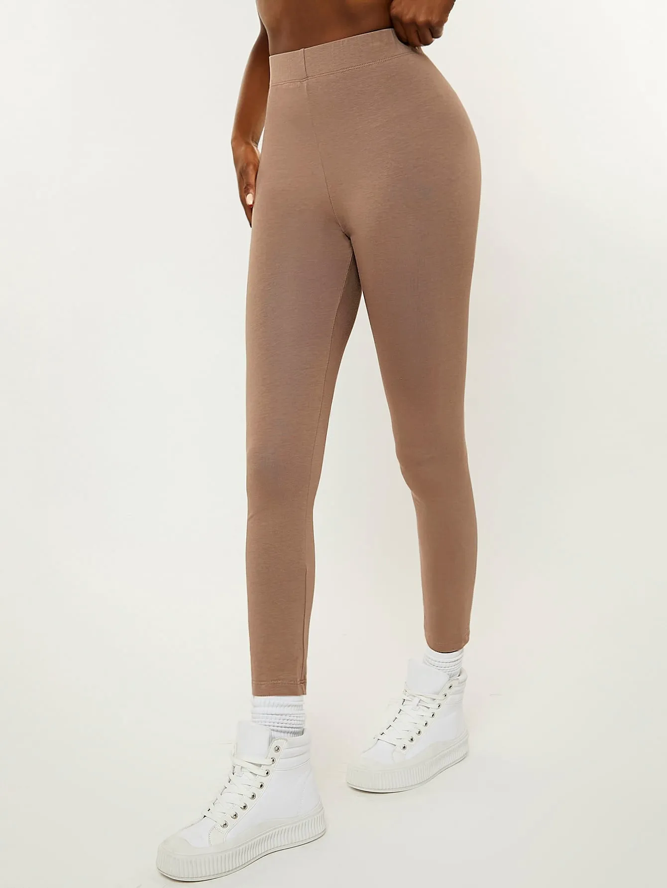 Vouzle Cotton High Waist Solid Leggings