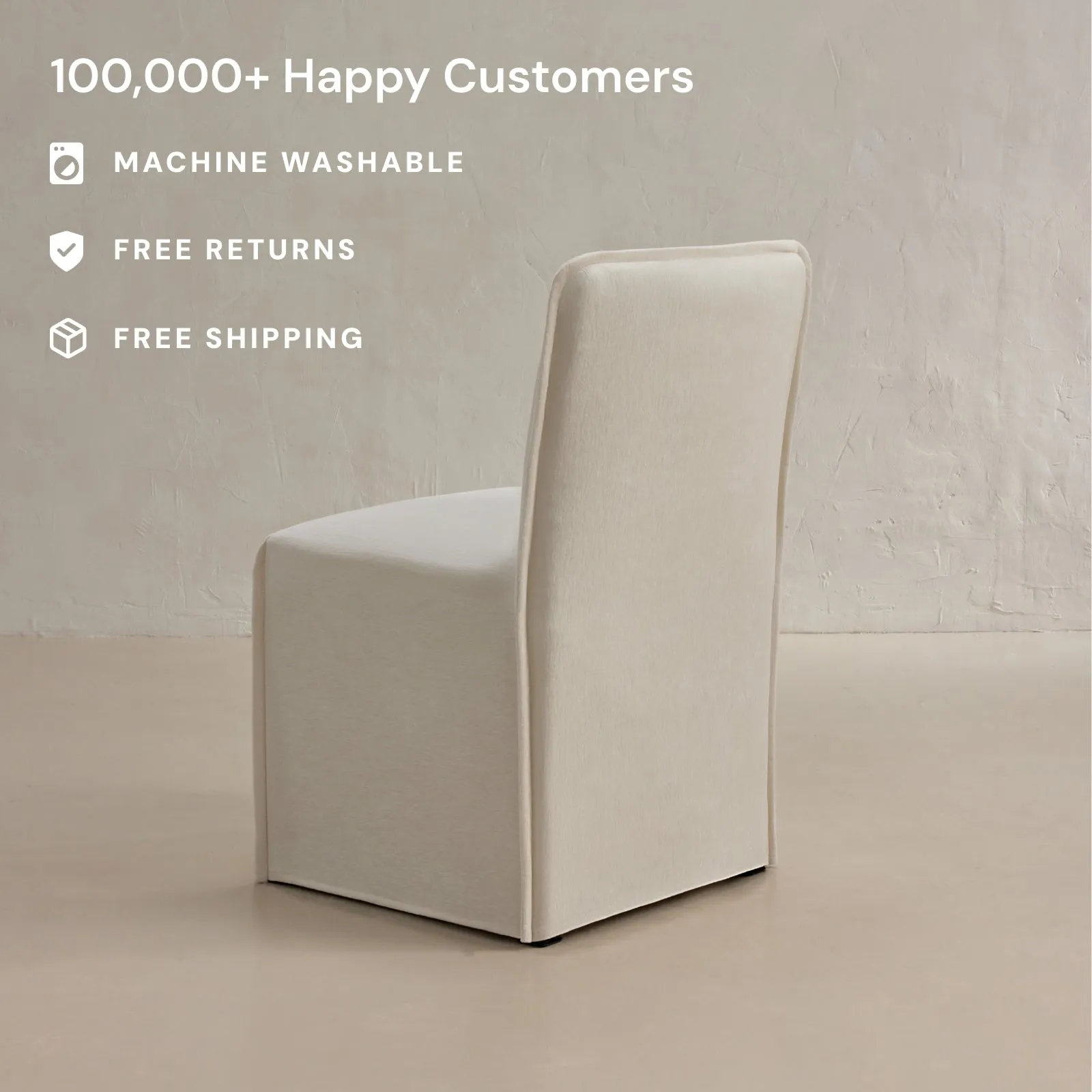 Washable Upholstered Dining Chair | 15" Back Height in Coco