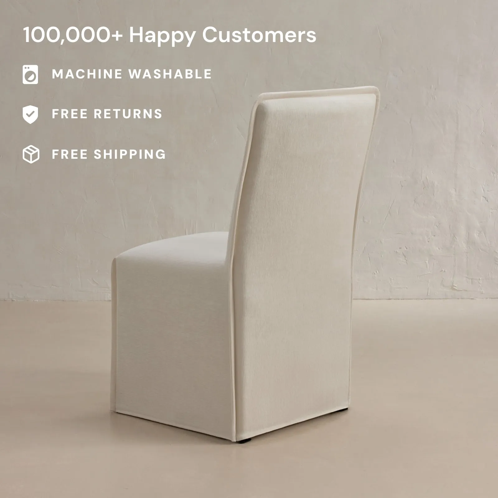 Washable Upholstered Dining Chair | 19” Back Height in Coco