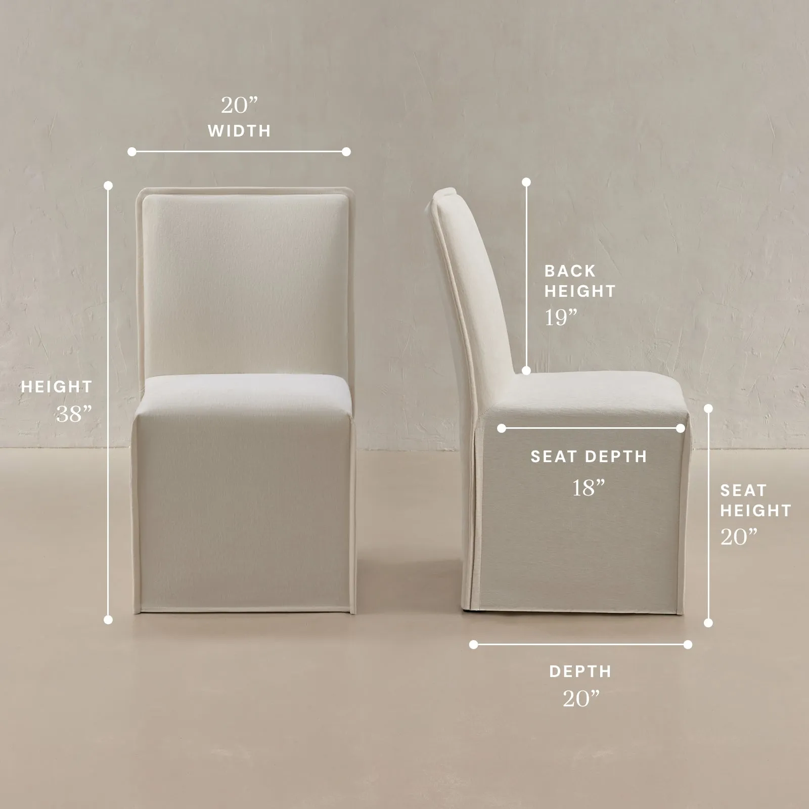 Washable Upholstered Dining Chair | 19” Back Height in Coco