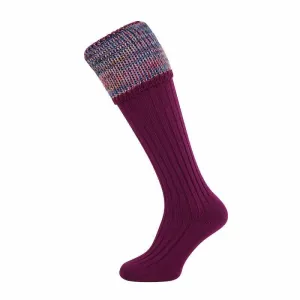 William Powell Katrine Ladies Merino Shooting Socks - Bilberry